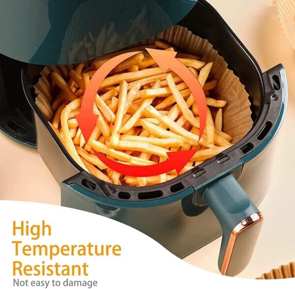 50PCS Ideal Kitchen Air Fryer Paper Liner Round 7.8 Inch,Baking Disposable Air Fryer Parchment Paper, Multipurpose Oil-absorbing Paper Tray - Image 3