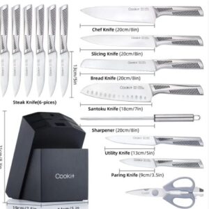 Kitchen Knife Set, 15 Piece Knife Sets with Block, Chef Knives