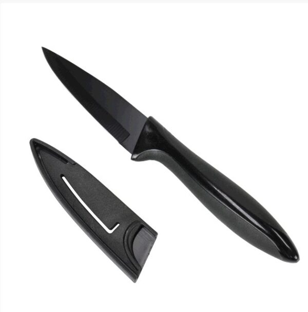 Chef Craft Premium Paring Knife with Sheath, 3 inch Blade 8 inches in Length, Black - Image 3