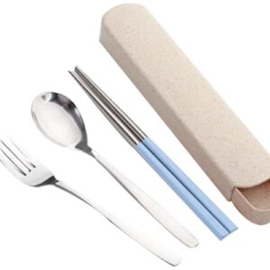 Portable Stainless Steel Flatware Spoon Chopsticks Tableware Set [B]