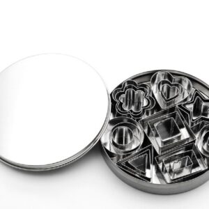 24 Pieces Biscuit Cutters Stainless Steel Cookie Cutters Fondant Geometric Shape Cutters for Baking
