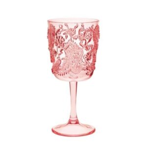 Paisley Plastic Wine Glasses Set of 4 (13oz), BPA Free Acrylic Wine Glass Set, Unbreakable Red Wine Glasses, White Wine Glasses