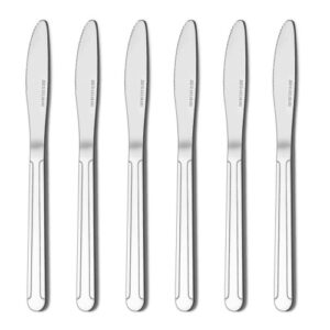 Bestdin Dinner Knife Set, 24 Pieces 8-inch Kitchen Knives, Pattern Design Stainless Steel Cutlery Knife, Table Knives for Home, Hotel and Restaurant