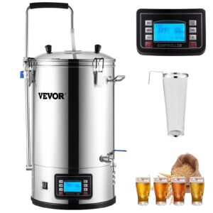 VEVOR Electric Brewing System, 9.2 Gal/35 L Brewing Pot, All-in-One Home Beer Brewer w/Pump, Mash Boil Device w/Panel