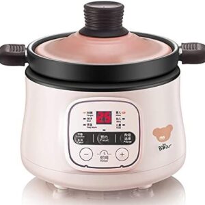 Bear DSG-B08K1 Infant Mini Ceramic Linner Slow Cooker, Congee&Soup Mode for Infant, Baby and Child, Pink, 0.8L
