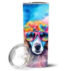 Poodle Hippie Dawg Stainless Steel Skinny Tumbler Vacuum Double Walled Reusable Insulated Tumbler Travel Cup for Coffee Cocktails Gift with Lid, 20 oz