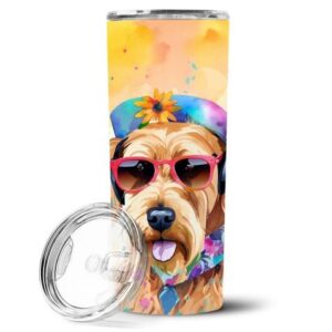 Airedale Terrier Hippie Dawg Stainless Steel Skinny Tumbler Vacuum Double Walled Reusable Insulated Tumbler Travel Cup for Coffee Cocktails Gift with