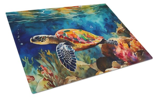 NEW Loggerhead Sea Turtle Glass Cutting Board Decorative Tempered Glass Kitchen Cutting and Serving Board Large Size Chopping Board