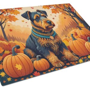 NEW Airedale Terrier Fall Glass Cutting Board Decorative Tempered Glass Kitchen Cutting and Serving Board Large Size Chopping Board