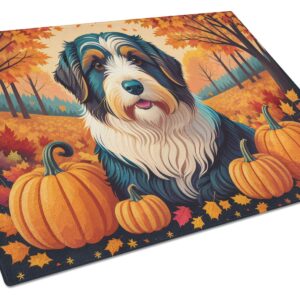 NEW Bearded Collie Fall Glass Cutting Board Decorative Tempered Glass Kitchen Cutting and Serving Board Large Size Chopping Board