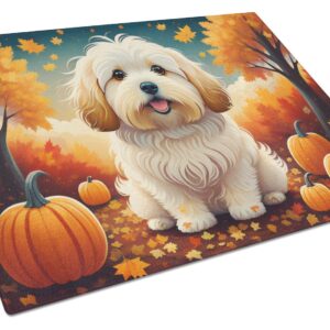 NEW Coton De Tulear Fall Glass Cutting Board Decorative Tempered Glass Kitchen Cutting and Serving Board Large Size Chopping Board