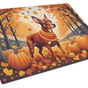 NEW Red Miniature Pinscher Fall Glass Cutting Board Decorative Tempered Glass Kitchen Cutting and Serving Board Large Size Chopping Board
