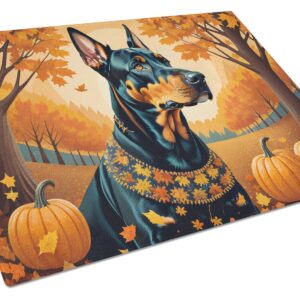 NEW Doberman Pinscher Fall Glass Cutting Board Decorative Tempered Glass Kitchen Cutting and Serving Board Large Size Chopping Board