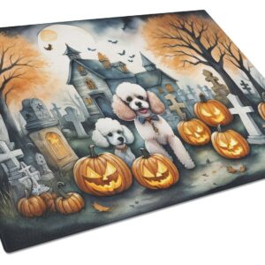 NEW Poodle Spooky Halloween Glass Cutting Board Decorative Tempered Glass Kitchen Cutting and Serving Board Large Size Chopping Board