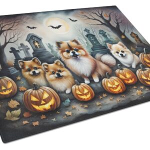 NEW Pomeranian Spooky Halloween Glass Cutting Board Decorative Tempered Glass Kitchen Cutting and Serving Board Large Size Chopping Board