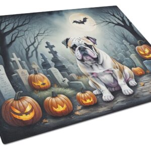 NEW English Bulldog Spooky Halloween Glass Cutting Board Decorative Tempered Glass Kitchen Cutting and Serving Board Large Size Chopping Board