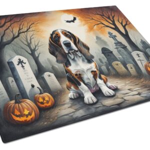 NEW Basset Hound Spooky Halloween Glass Cutting Board Decorative Tempered Glass Kitchen Cutting and Serving Board Large Size Chopping Board