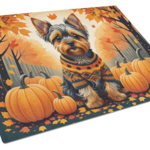 NEW Yorkshire Terrier Fall Glass Cutting Board Decorative Tempered Glass Kitchen Cutting and Serving Board Large Size Chopping Board