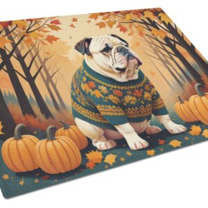NEW White English Bulldog Fall Glass Cutting Board Decorative Tempered Glass Kitchen Cutting and Serving Board Large Size Chopping Board
