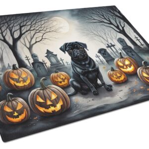NEW Black Pug Spooky Halloween Glass Cutting Board Decorative Tempered Glass Kitchen Cutting and Serving Board Large Size Chopping Board