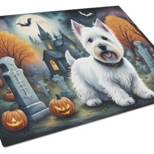 NEW Westie Spooky Halloween Glass Cutting Board Decorative Tempered Glass Kitchen Cutting and Serving Board Large Size Chopping Board