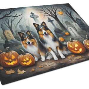 NEW Sheltie Spooky Halloween Glass Cutting Board Decorative Tempered Glass Kitchen Cutting and Serving Board Large Size Chopping Board