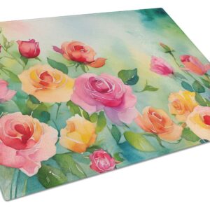 NEW Roses in Watercolor Glass Cutting Board Decorative Tempered Glass Kitchen Cutting and Serving Board Large Size Chopping Board