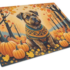 NEW Border Terrier Fall Glass Cutting Board Decorative Tempered Glass Kitchen Cutting and Serving Board Large Size Chopping Board