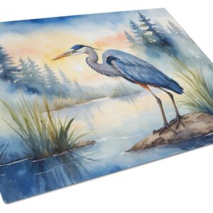 Blue Heron Emerging as the day fades Glass Cutting Board Decorative Tempered Glass Kitchen Cutting and Serving Board Large Size Chopping Board