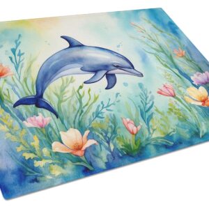 Spring Dolphin Glass Cutting Board Decorative Tempered Glass Kitchen Cutting and Serving Board Large Size Chopping Board