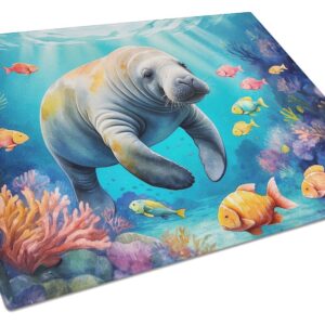 Summer Manatee Glass Cutting Board Decorative Tempered Glass Kitchen Cutting and Serving Board Large Size Chopping Board