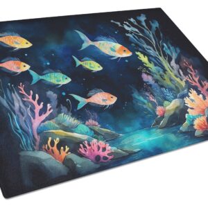 Bioluminescent Fish Glass Cutting Board Decorative Tempered Glass Kitchen Cutting and Serving Board Large Size Chopping Board