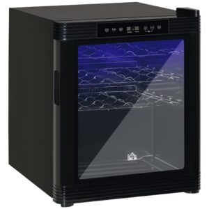 Freestanding Wine Cellar with Digital Temperature Control, 3 Removable Shelves, Glass Door