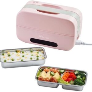 Bear DFH-B10T6 Self Heated Lunch Box, Leakproof Plug-in Lunch Box, with Keep Warm Function, 120V, Pink