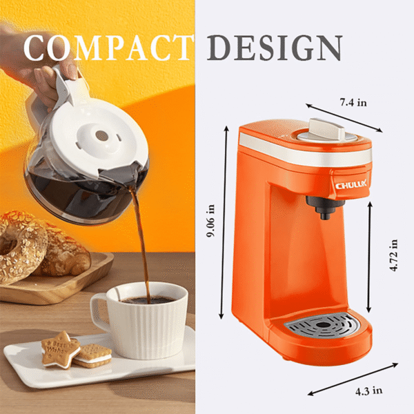 CHULUX Coffee Maker Single-Serve Coffee Machine for Capsule,Orange - Image 2