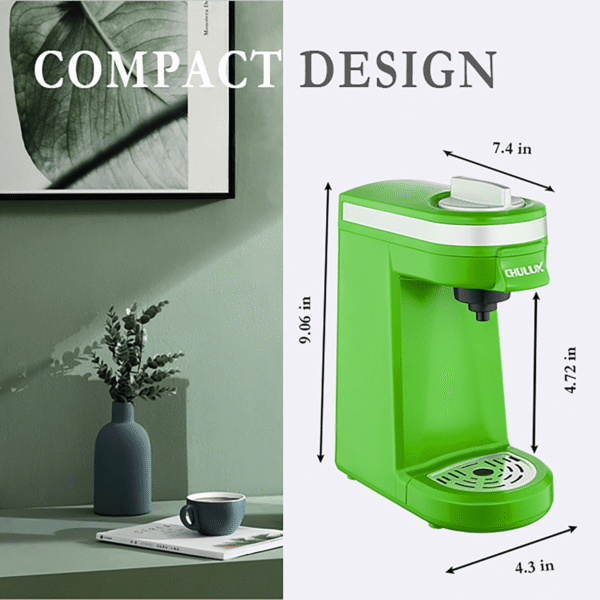 CHULUX Single Serve Coffee Maker with Removable Drip Tray,Green - Image 2