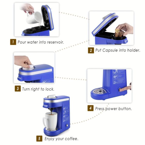 CHULUX Coffee Maker Machine,Single Cup Pod Coffee Brewer with Quick Brew Technology - Image 5