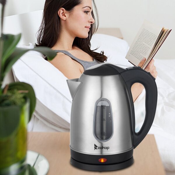 US Standard ZOKOP HD-1802S 120V 1200W 1.5L Stainless Steel Electric Kettle with Water Window - Image 5