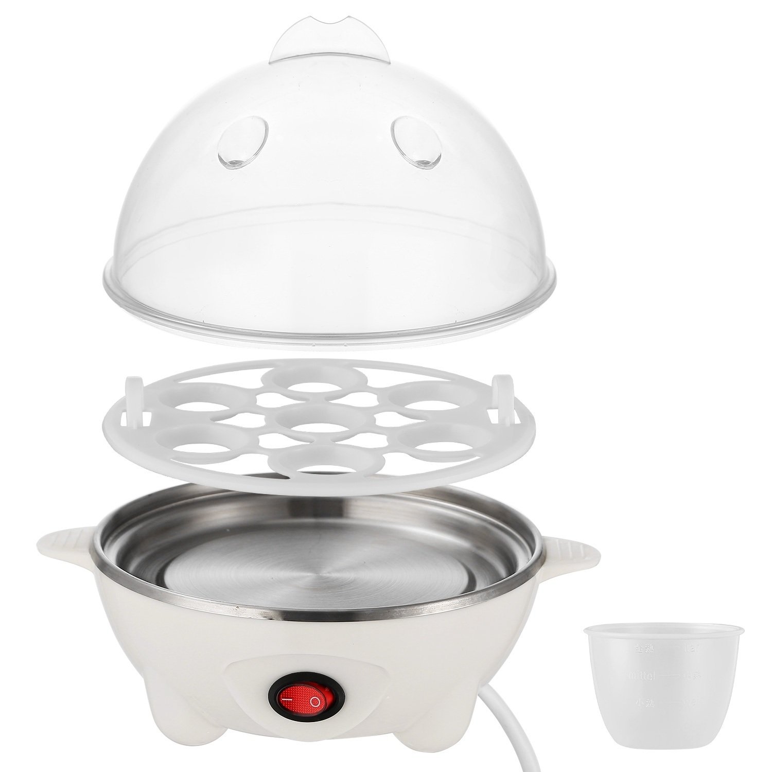 Electric Egg Cooker 7-Capacity BPA-Free Hard-Boiled Egg Maker w/ Auto-Off Measuring Cup - Image 12