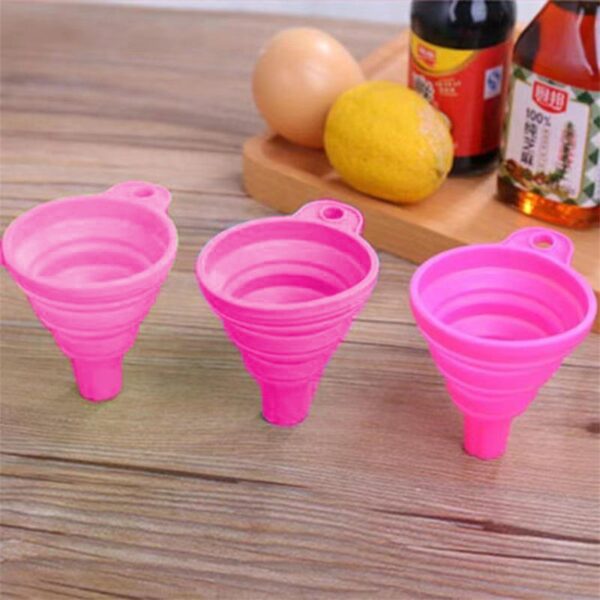 1PCS Red Multifunctional Silicone Funnel Mini Convenient Kitchen Folding And Sub Packaging Tools Kitchen Supplies - Image 6