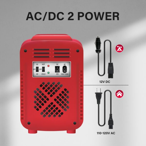 Mini Fridge, 4L/6 Can Portable Cooler & Warmer Freon-Free Small Refrigerator Provide Compact Storage for Skincare, Beverage, Food, Cosmetics, Red - Image 7