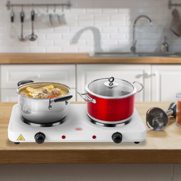 2000W Double Electric Burner Portable Dual Counter Stove Countertop Hot Plate Kitchen Cooker Stove with 5 Gear Temperature Control - Image 9