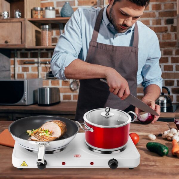 2000W Double Electric Burner Portable Dual Counter Stove Countertop Hot Plate Kitchen Cooker Stove with 5 Gear Temperature Control - Image 8