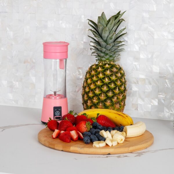 Mind Reader Portable Blender 6 Stainless Steel Blades 12.8 oz Pink - Image 3