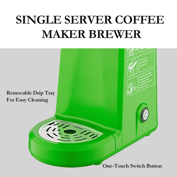 CHULUX Single Serve Coffee Maker with Removable Drip Tray,Green - Image 4