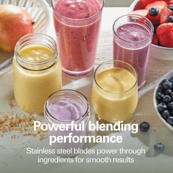 Hamilton Beach Single Serve Personal Smoothie Blender with 14 oz Travel Cup and Lid Gray Model 51128 - Image 2