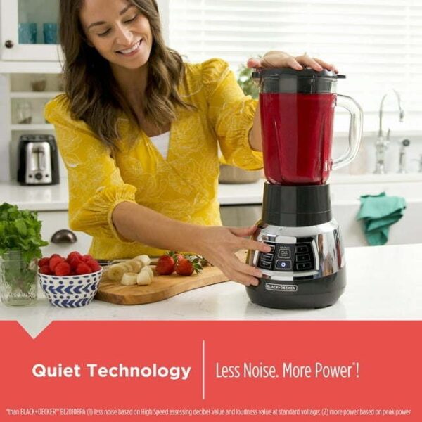 BLACK+DECKER Quiet Blender with Cyclone Glass JarBL1400DG-P - Image 2