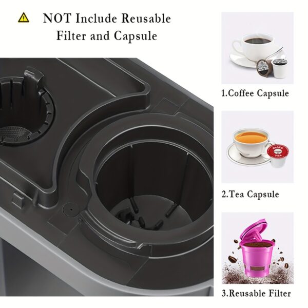 CHULUX Single Serve Coffee Brewer for Pod Capsule with 12 Ounce Built-in Water Tank,800 Watts,Gray - Image 8