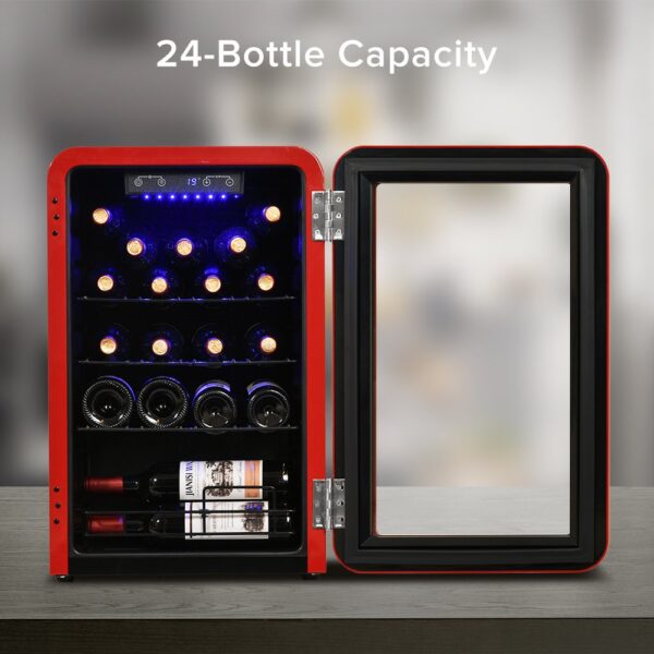 Countertop Wine Cooler with Compressor System and Digital Temperature Control - UV-Protective Finish, Holds 24 Standard Bottles - Image 9