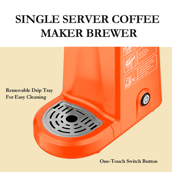 CHULUX Coffee Maker Single-Serve Coffee Machine for Capsule,Orange - Image 4